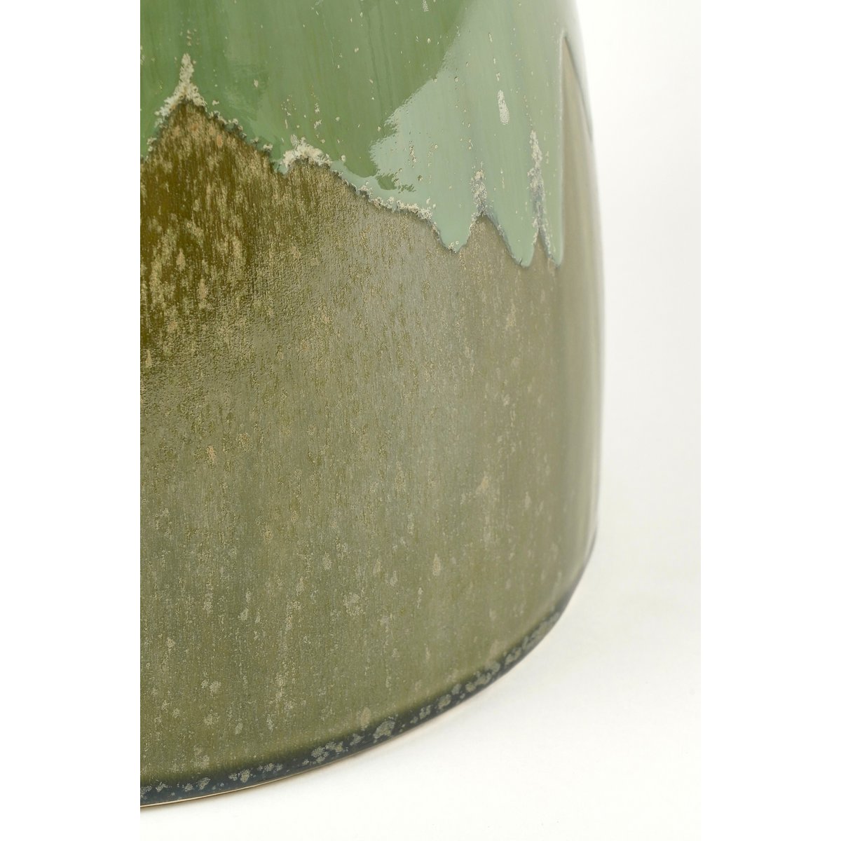 Lucien Bijzettafel - H42 x Ø29 cm - Keramiek - Groen - Organische vormen - Landelijk