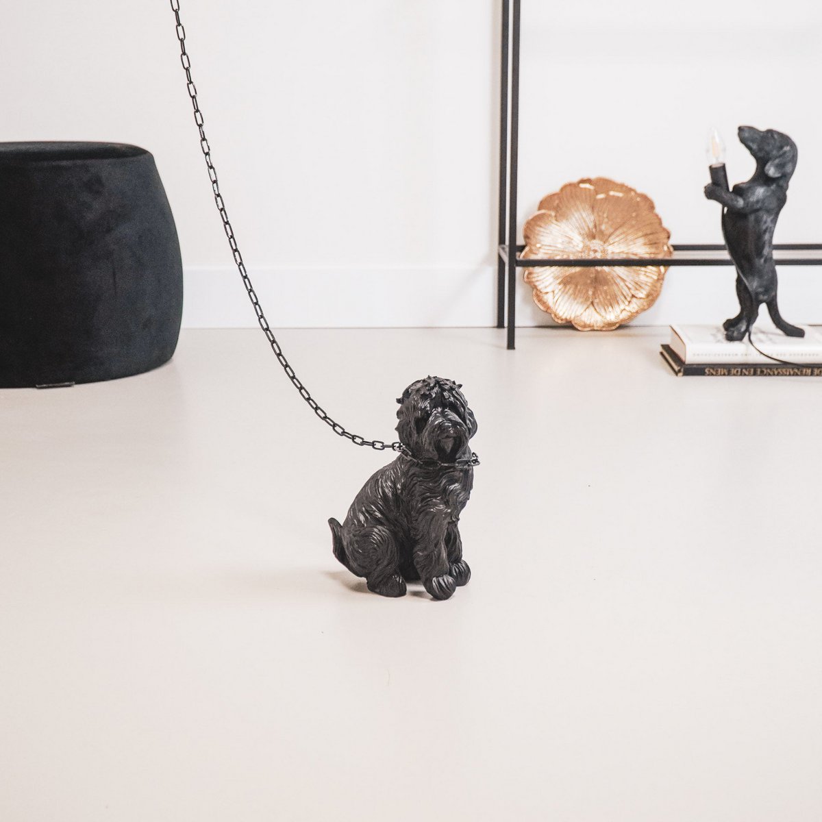 Ornament - Labradoodle Hond - Polyresin - Zwart - 16x23,5cm